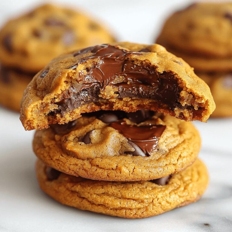 Brown Butter Nutella-Stuffed Pumpkin Chocolate Chip Cookies