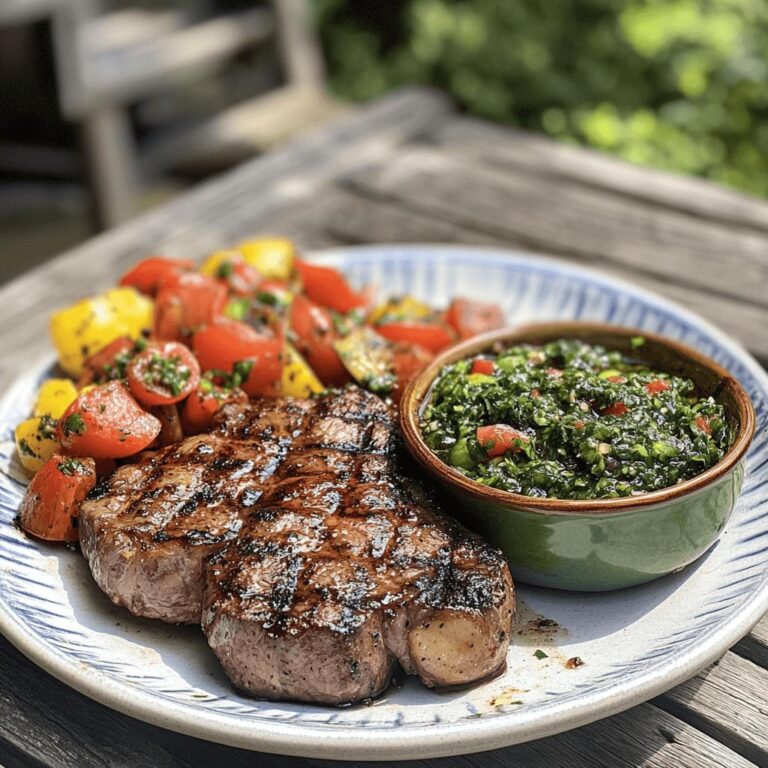 Grilled Steak with Chimichurri Sauce