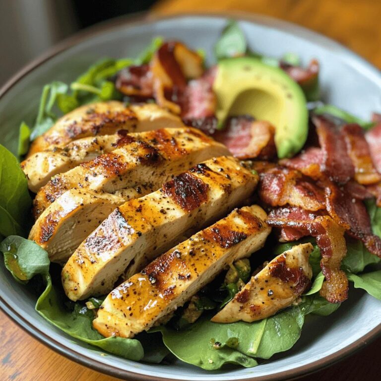 Honey Mustard Chicken, Avocado + Bacon Salad