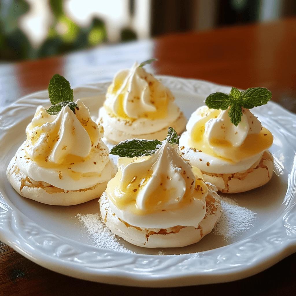 Mini Lemon Custard Pavlovas