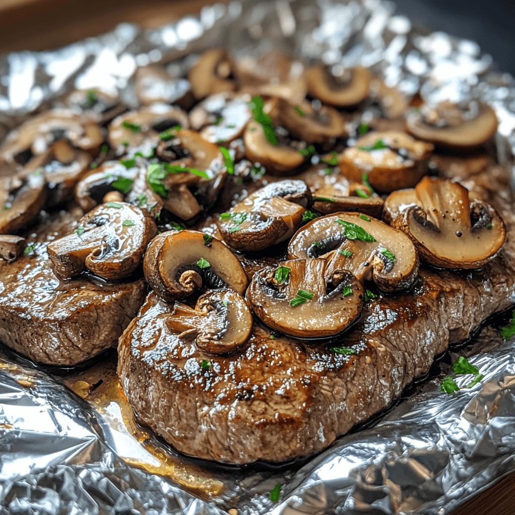 Steak and Mushrooms Foil Packs