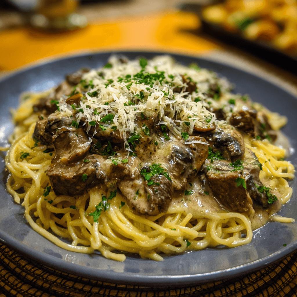 Beef Stroganoff Spaghetti