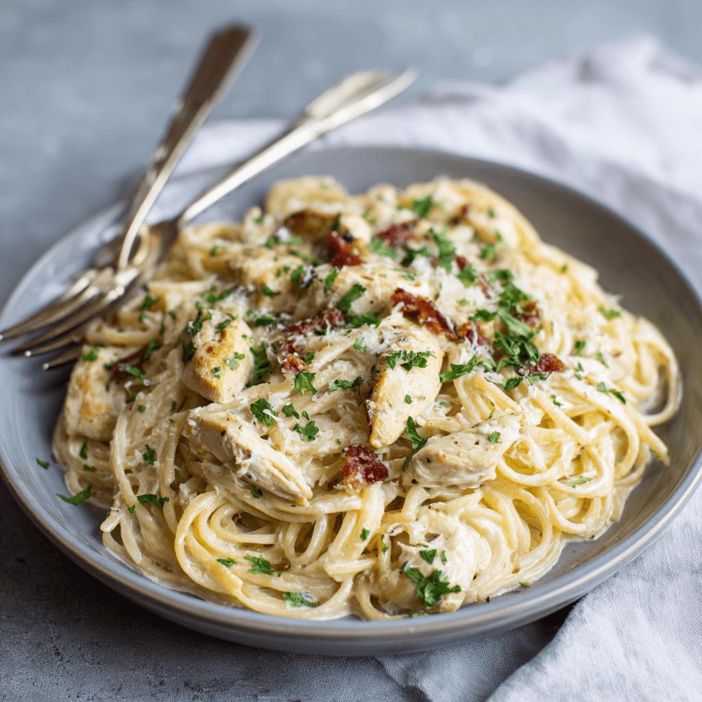 Chicken Alfredo Spaghetti
