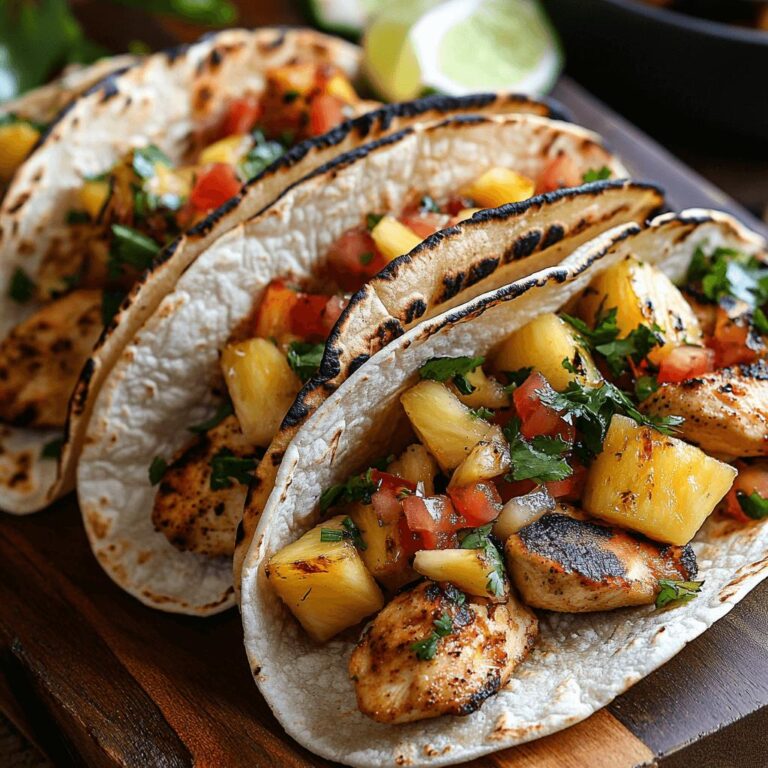 Chili Lime Chicken Tacos with Grilled Pineapple Salsa