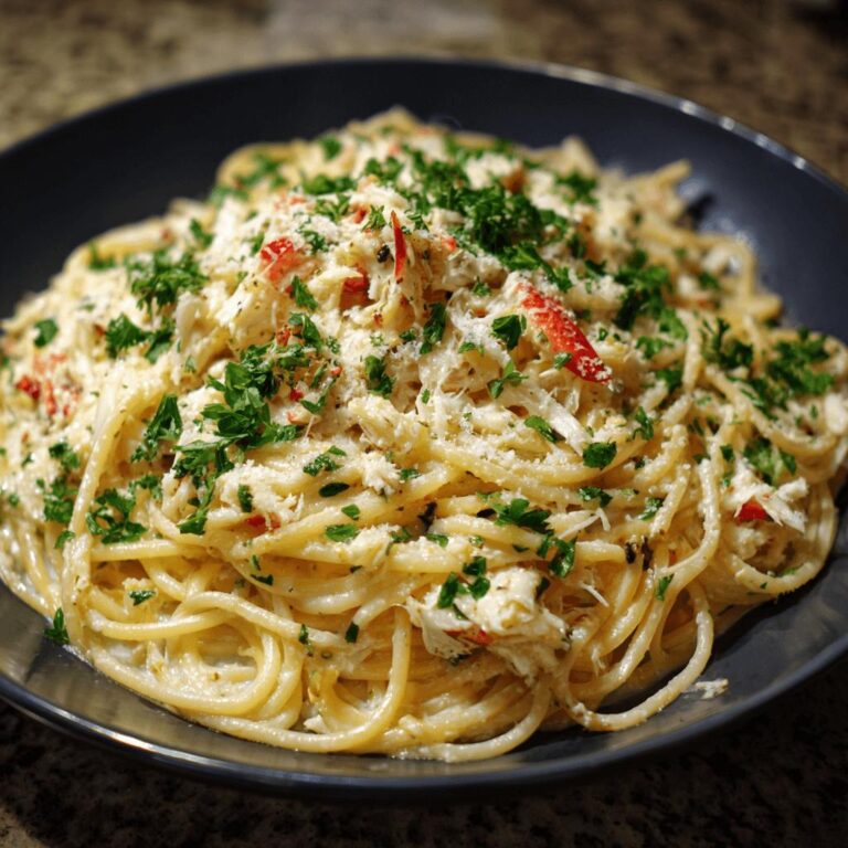 Crab Alfredo Spaghetti