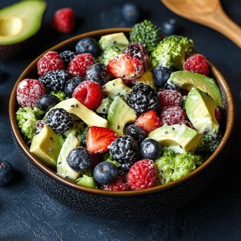 Creamy Broccoli Avocado & Berry Salad