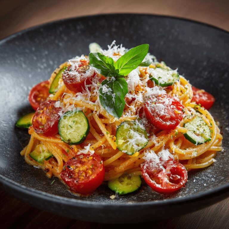 Cucumber and Tomato Spaghetti