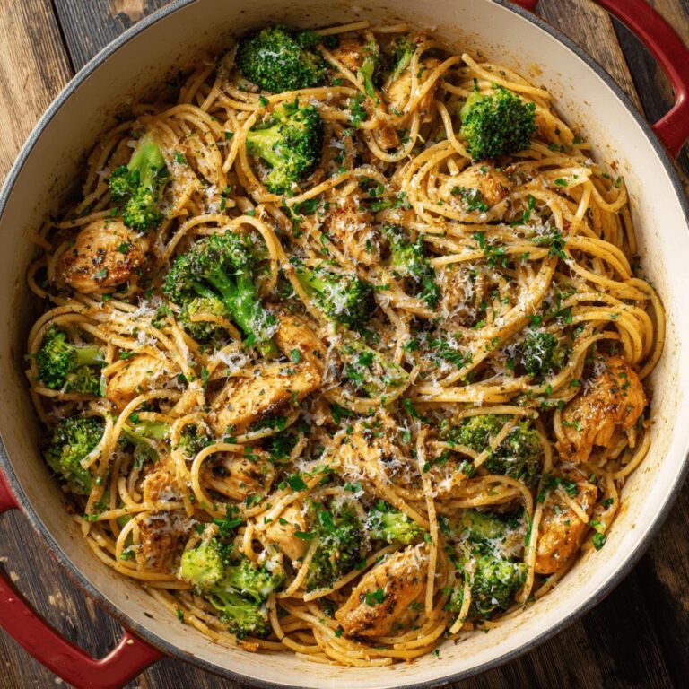 One-Pot Spaghetti with Chicken and Broccoli