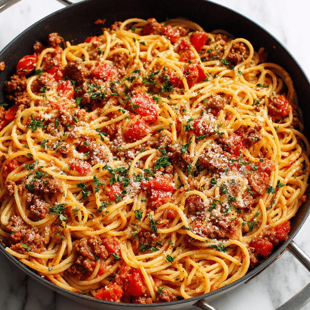 One-Pot Spaghetti with Meat Sauce