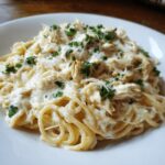 Slow Cooker Chicken Alfredo Spaghetti
