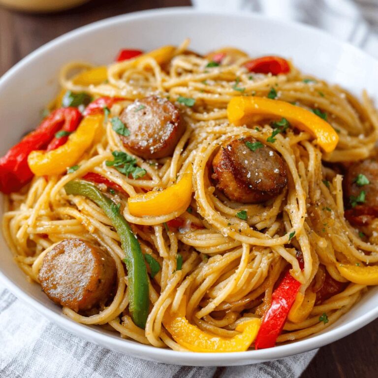 Slow Cooker Spaghetti with Sausage and Peppers