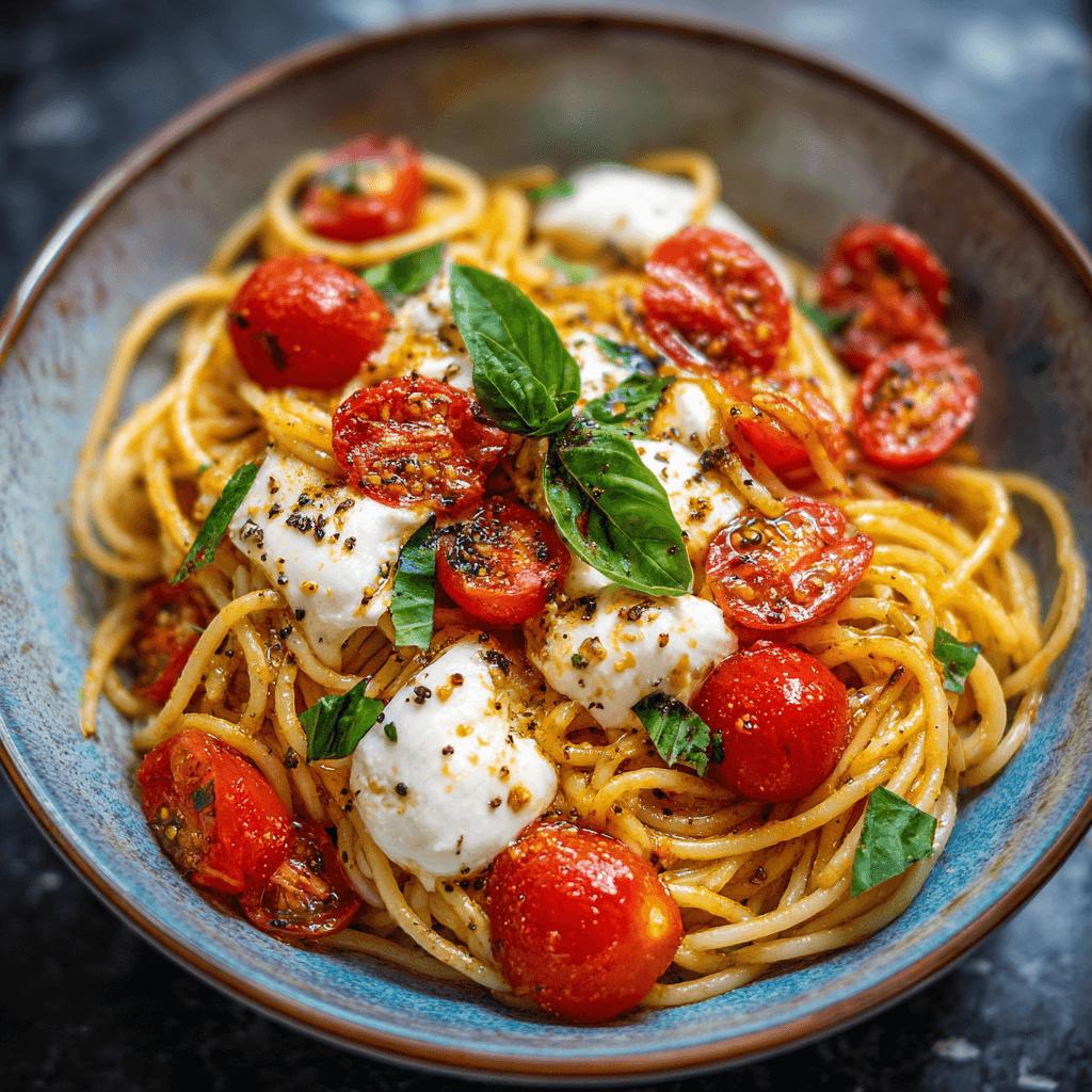 Spaghetti alla Caprese (with Mozzarella and Tomatoes)