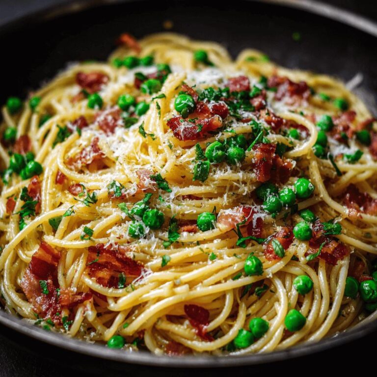 Spaghetti with Bacon and Peas