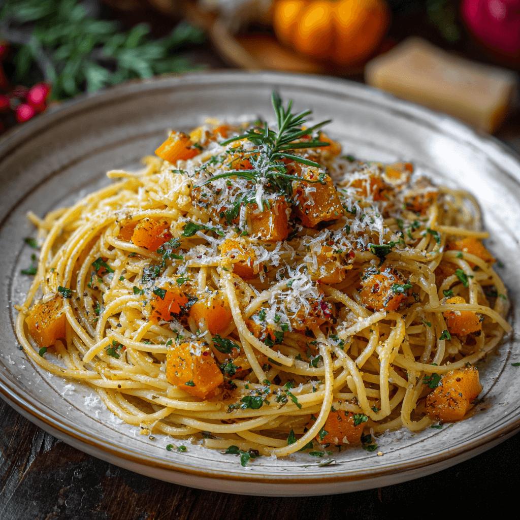 Spaghetti with Butternut Squash and Brown Butter