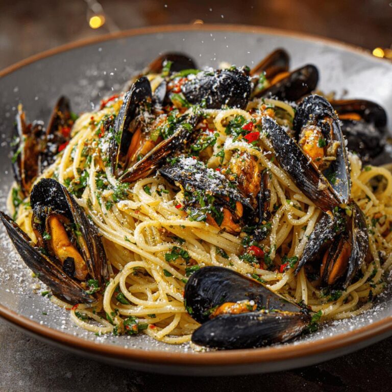 Spaghetti with Mussels and Garlic