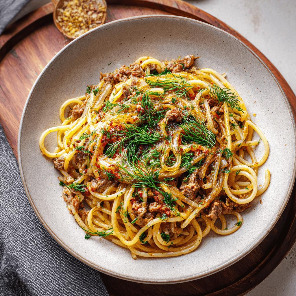 Spaghetti with Pork and Fennel
