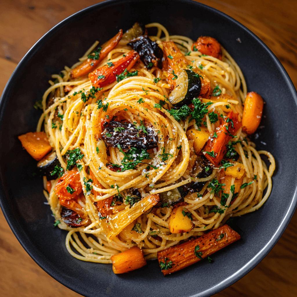 Spaghetti with Roasted Vegetables
