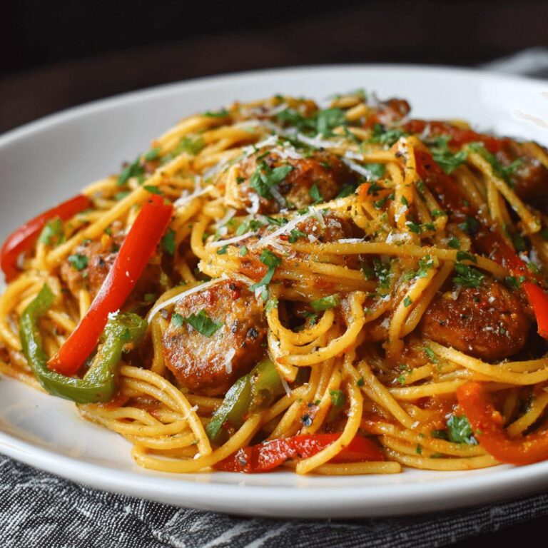 Spaghetti with Sausage and Peppers