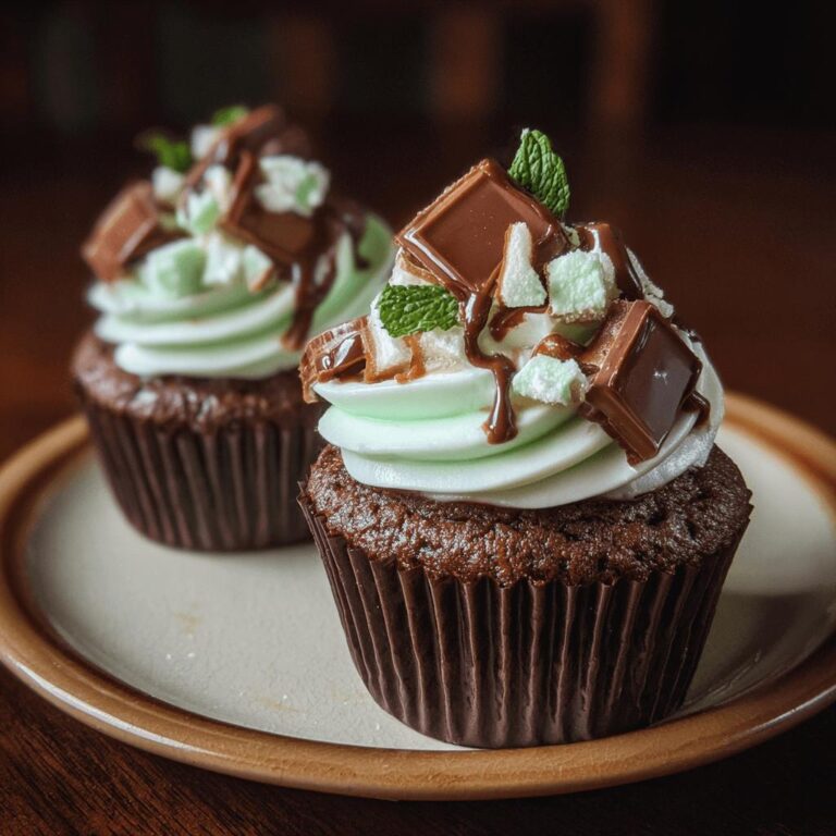 Andes Mint Chocolate Cupcakes