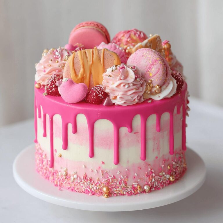 Barbiecore Hot Pink Drip Cake