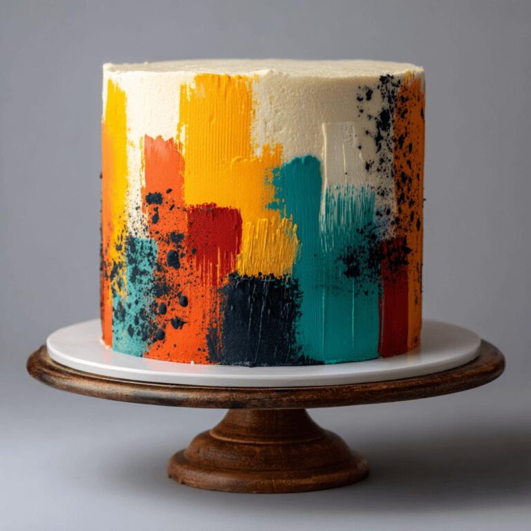 Bold Brushstroke Cake