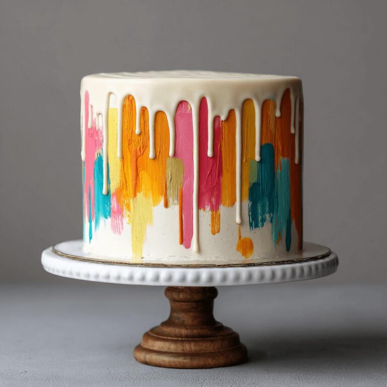 Bold Brushstroke Drip Cake