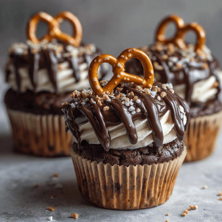 Chocolate-Covered Pretzel Cupcakes