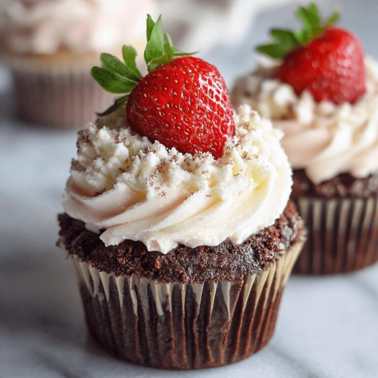 Chocolate Strawberry Shortcake Cupcakes