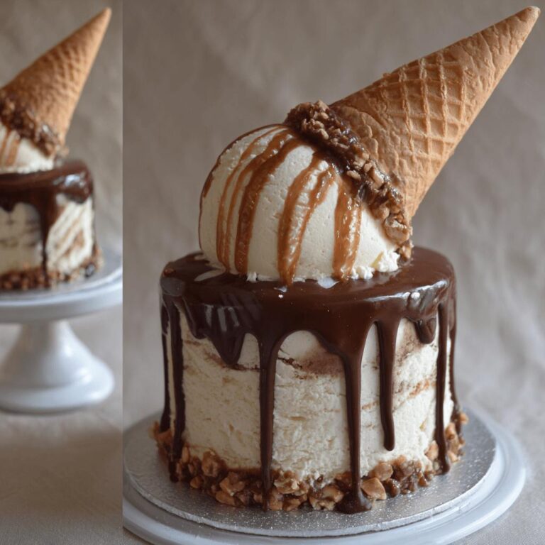 Dipped Ice Cream Cone Cake
