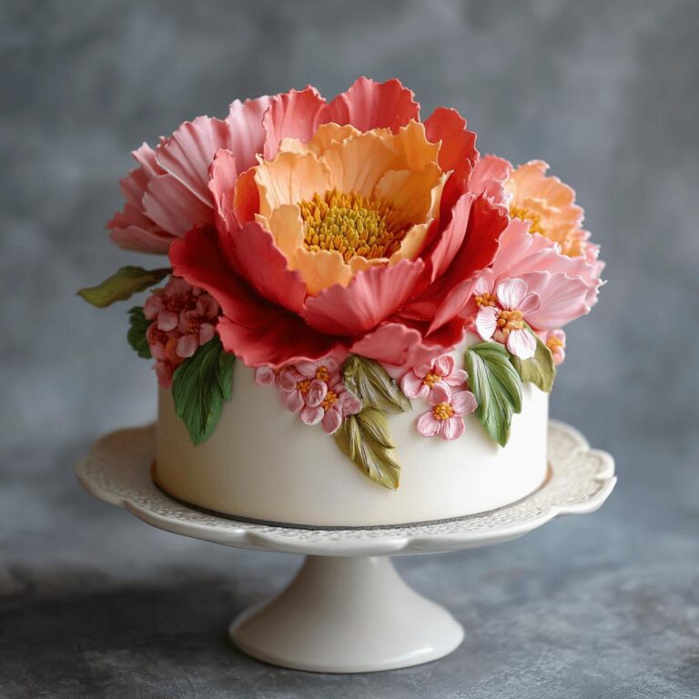Floral Burst Peony Cake
