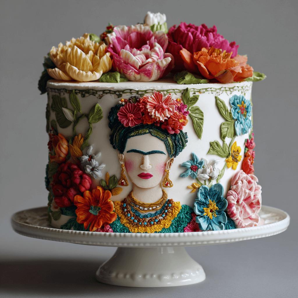Frida Kahlo Inspired Floral Cake