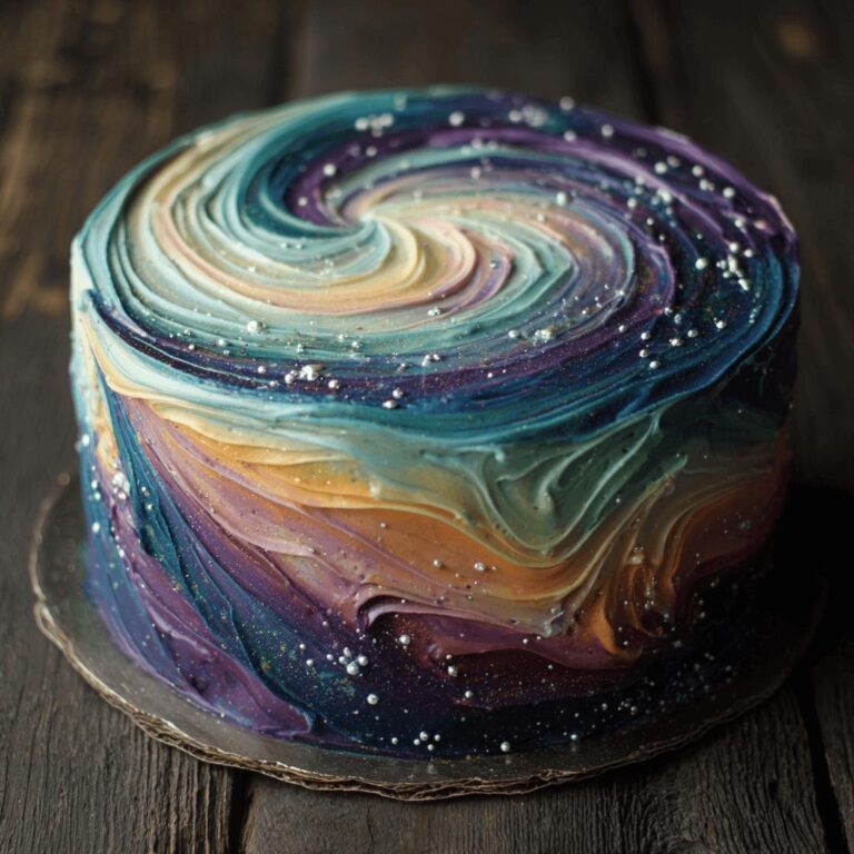 Galaxy Swirl Nebula Cake