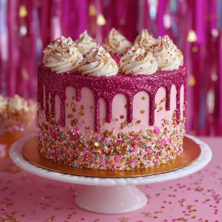 Glitter Dip Hot Pink Cake