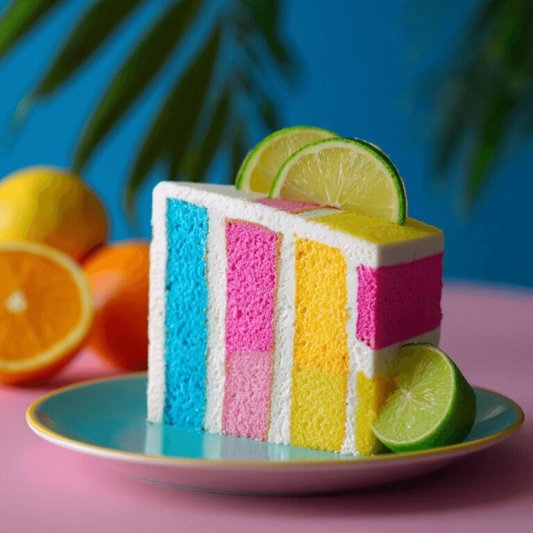 Neon Colorblock Cake