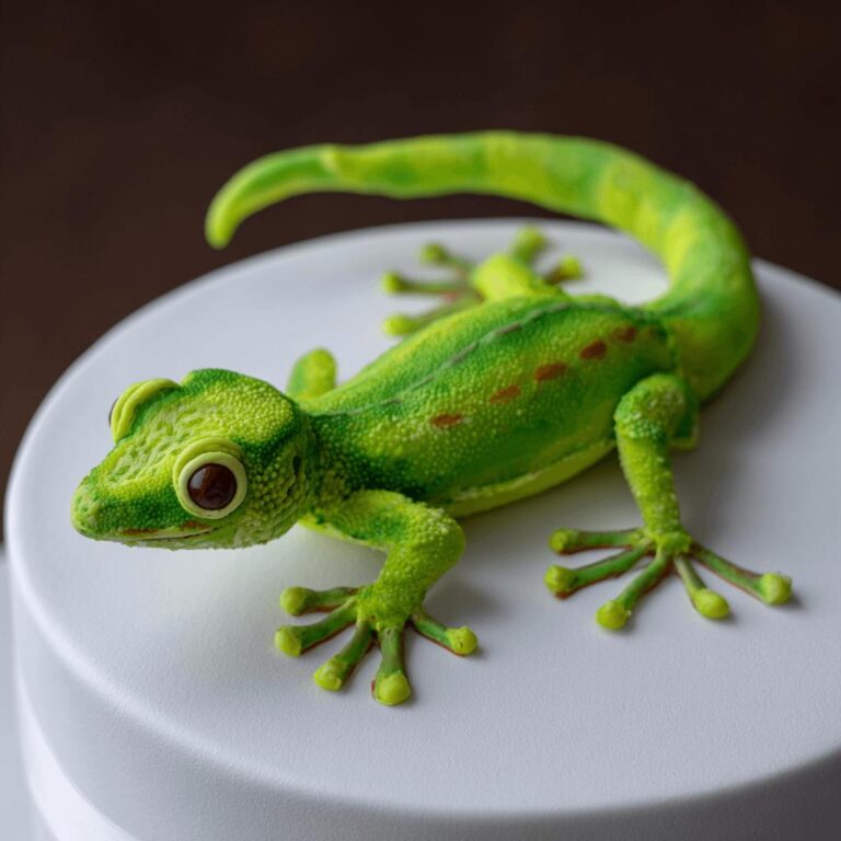 Neon Green Gecko Cake
