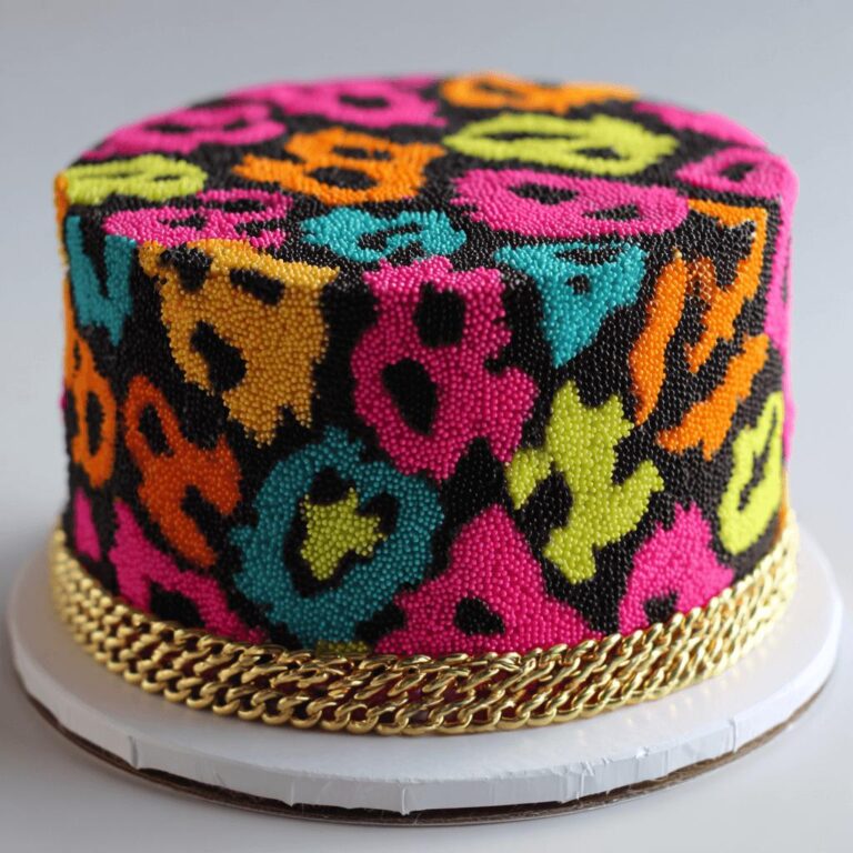 Neon Jungle Leopard Print Cake