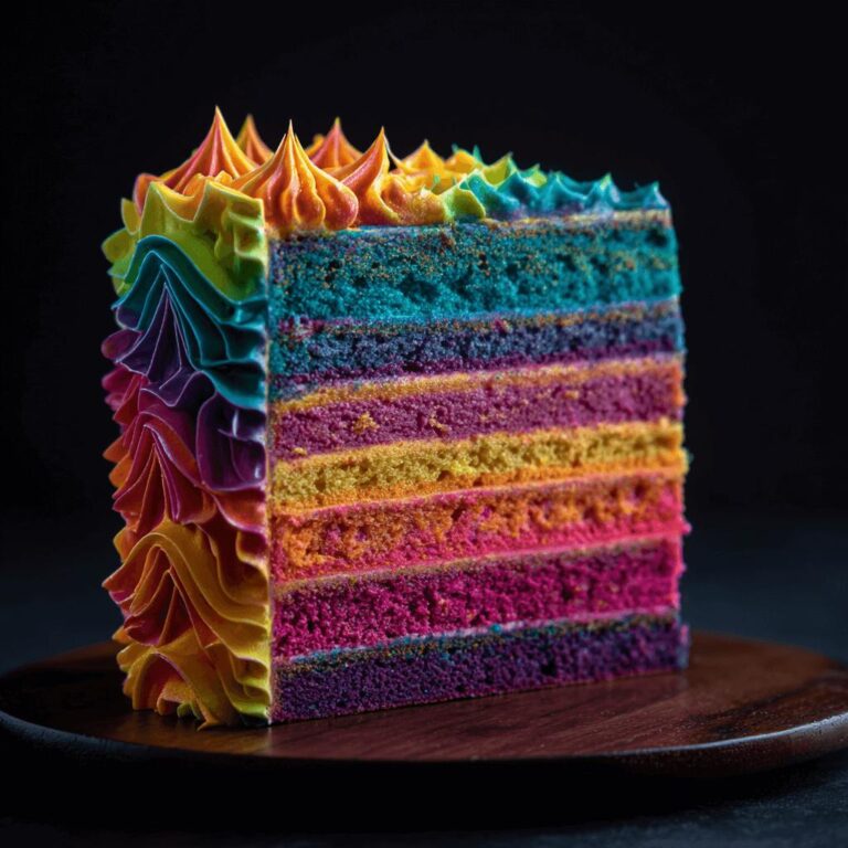 Neon Rainbow Wave Cake
