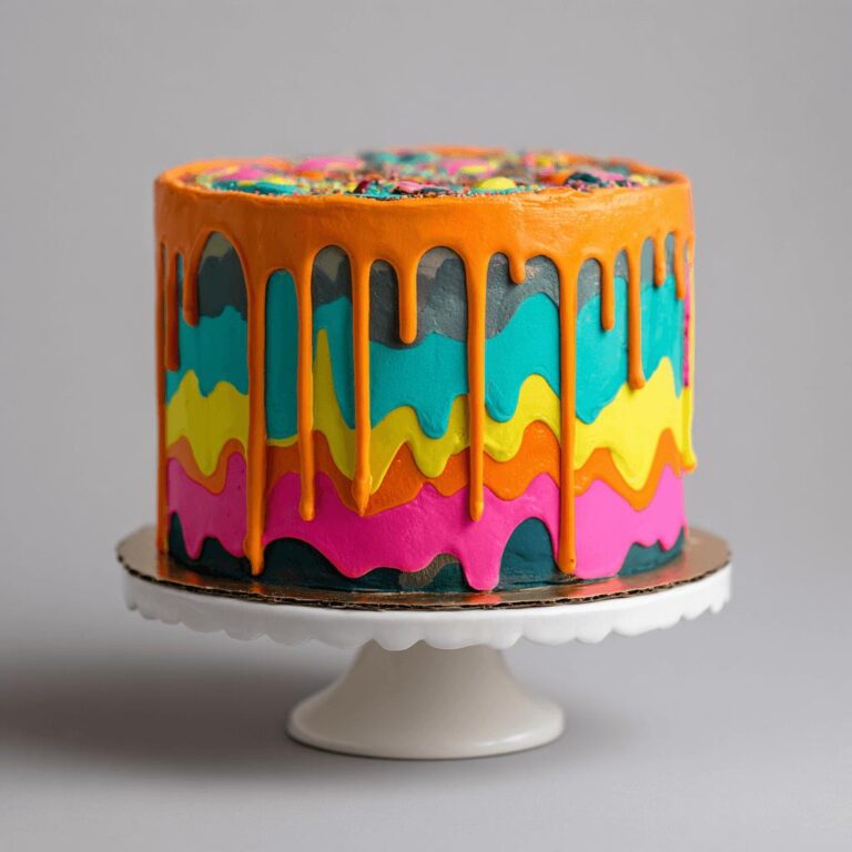 Neon Waves Drip Cake