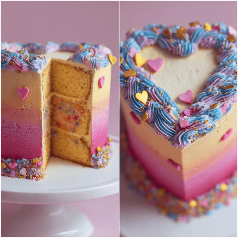 Ombre Heart Pop Cake