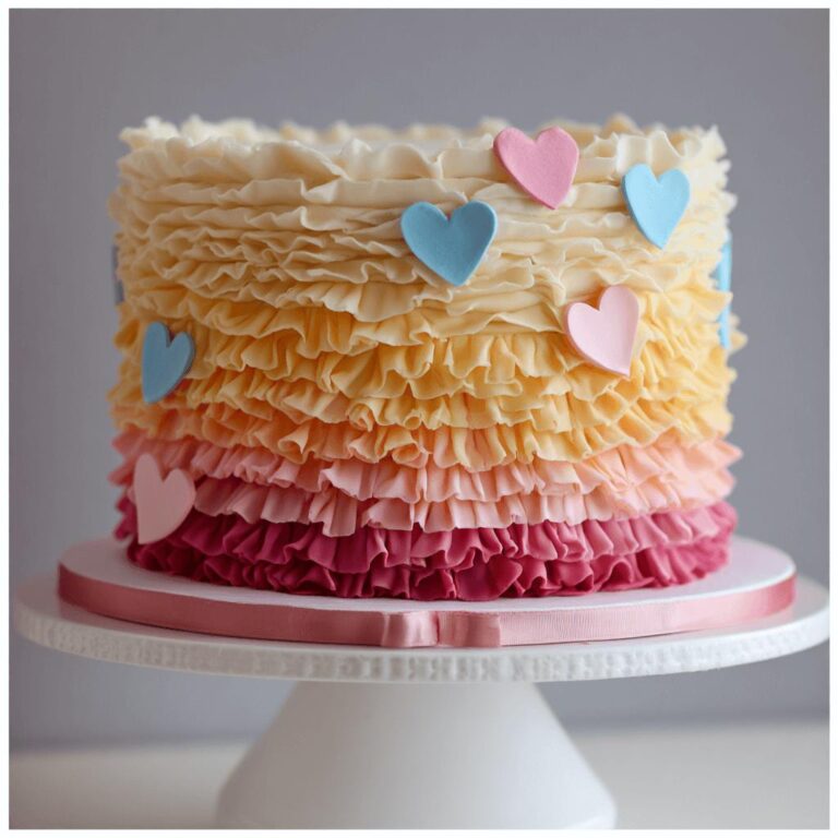 Ombre Ruffled Cake