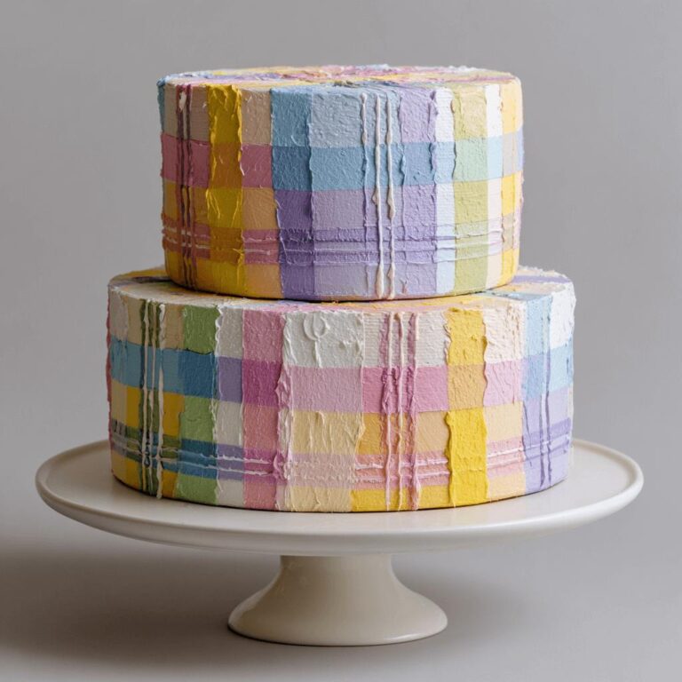 Painted Pastel Plaid Cake