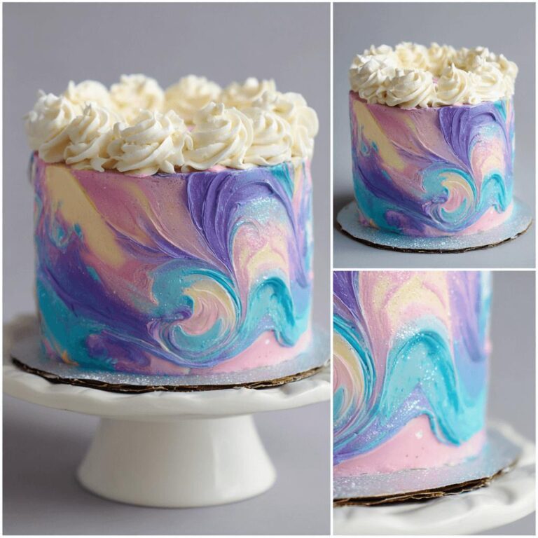 Painted Pastel Swirls Cake