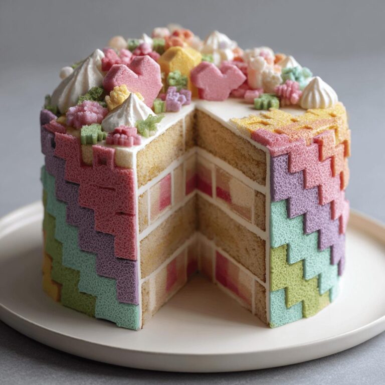 Pastel Pixel Puzzle Cake