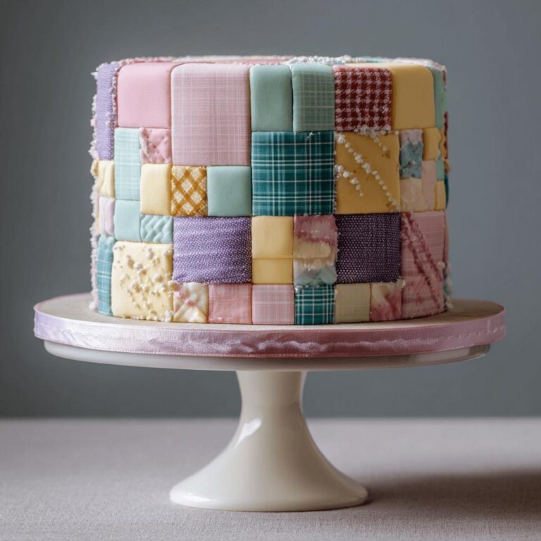 Pastel Plaid Patchwork Cake