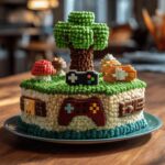 Pixel Art Video Game Cake