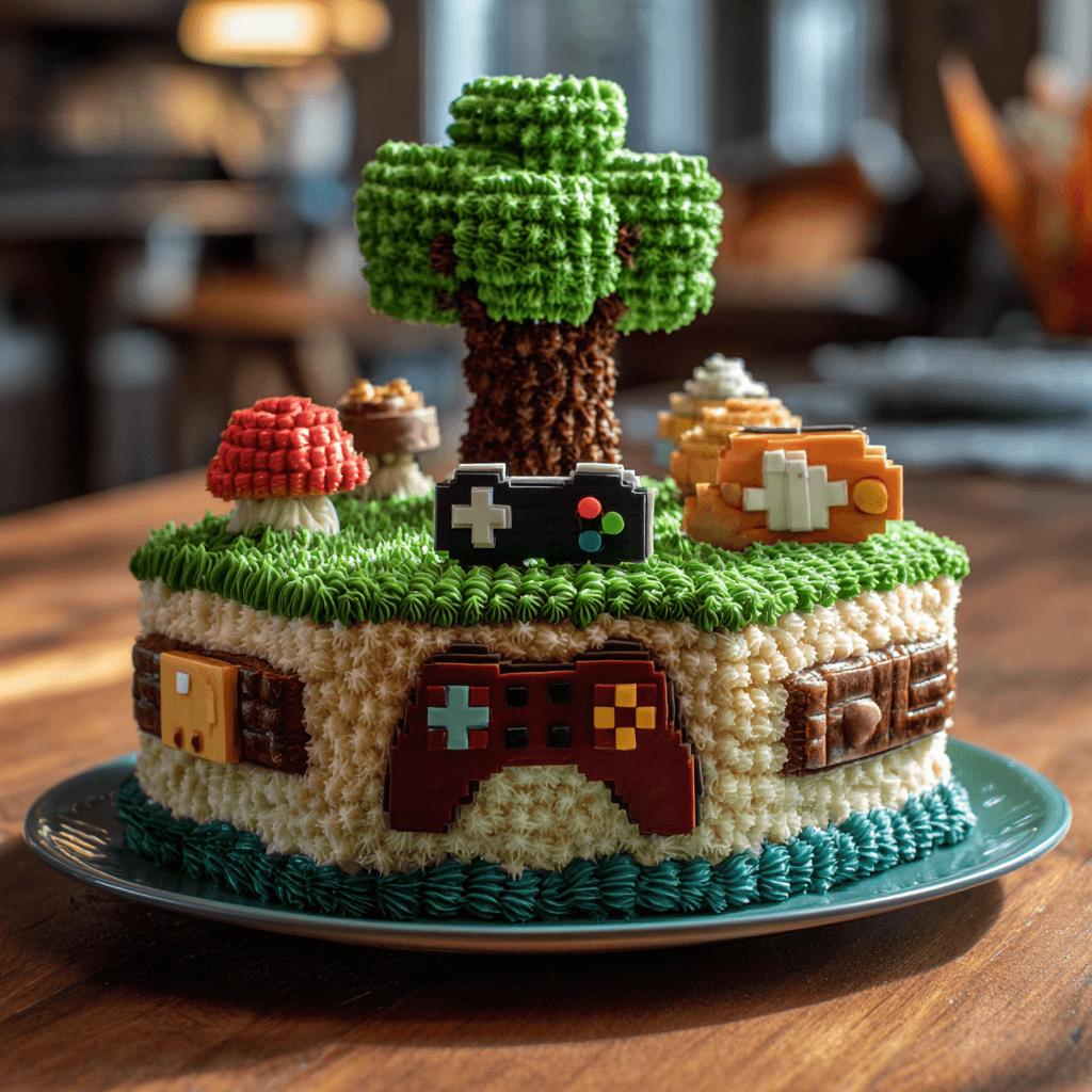 Pixel Art Video Game Cake