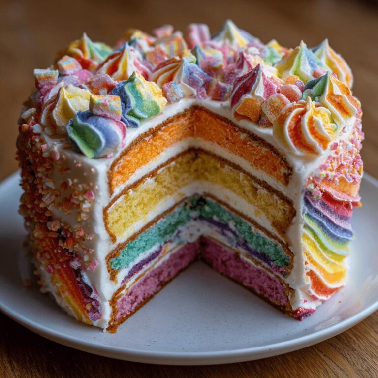 Rainbow Candy Burst Cake