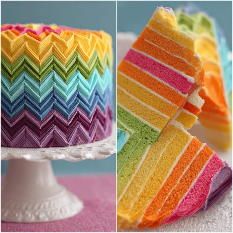 Rainbow Chevron Cake