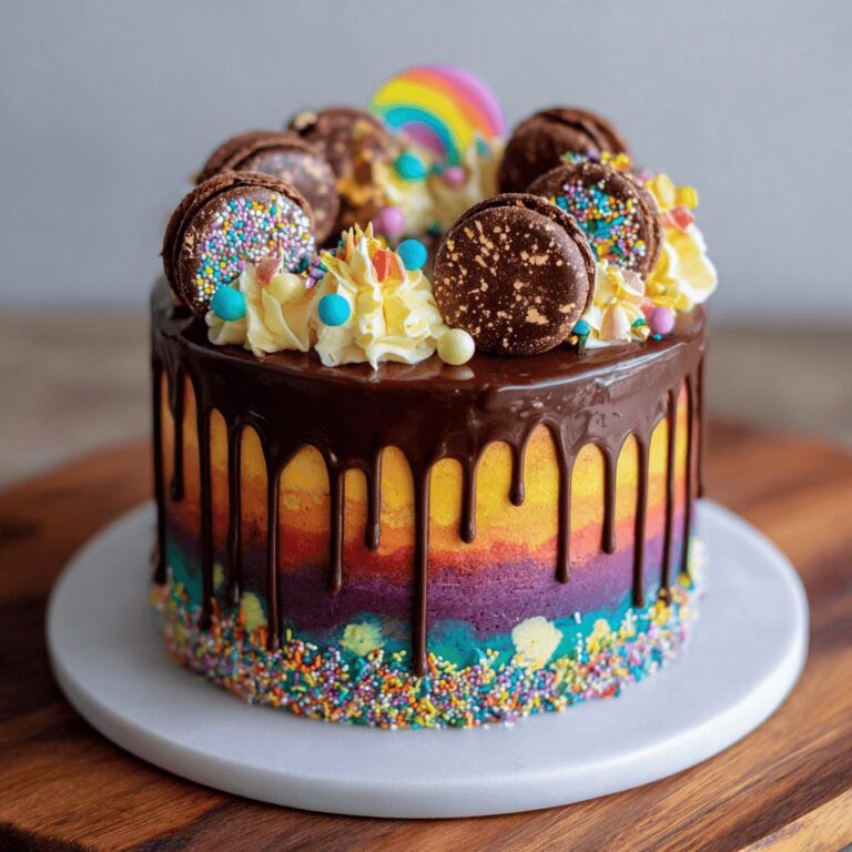 Rainbow Chocolate Ganache Cake