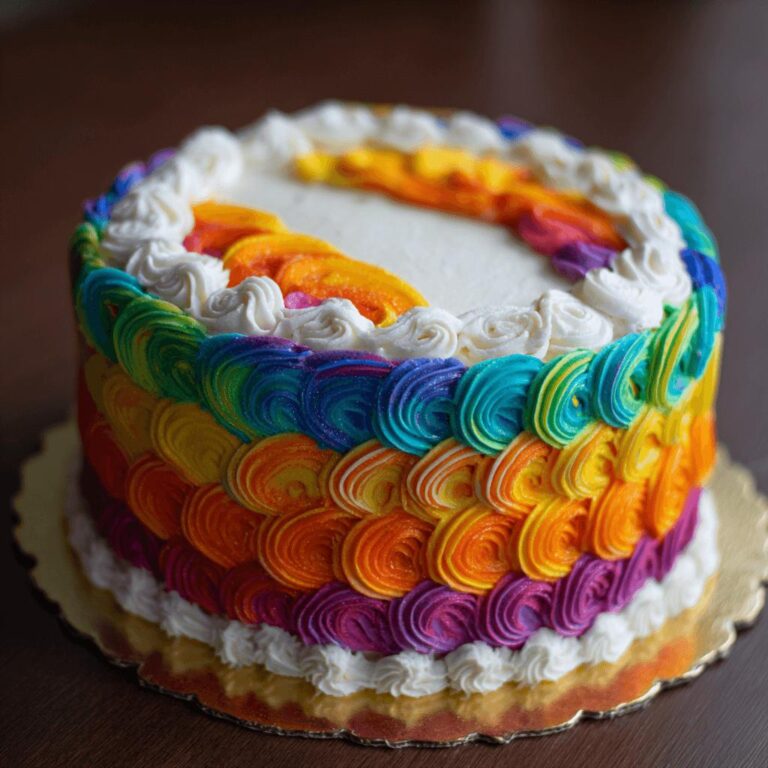Rainbow Ribbon Swirl Cake